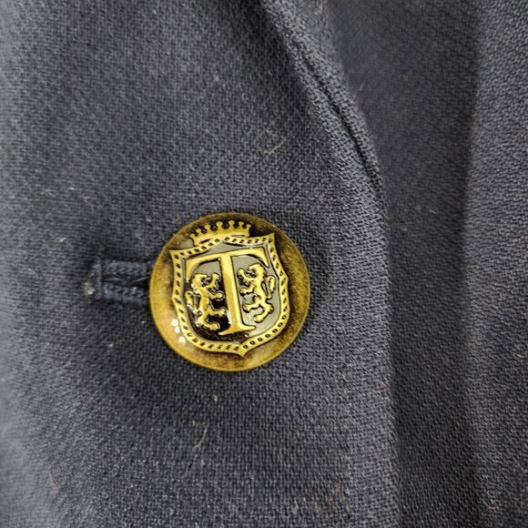 Talbots Women Blazer Jacket Size 12 2 Gold Button Closure Lined Long Sleeve Blue - Picture 7 of 9